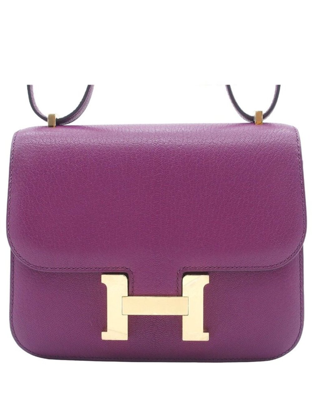 Hermes Constance 3 Mini Miroir Anemone Gold Chevre Shoulder Bag